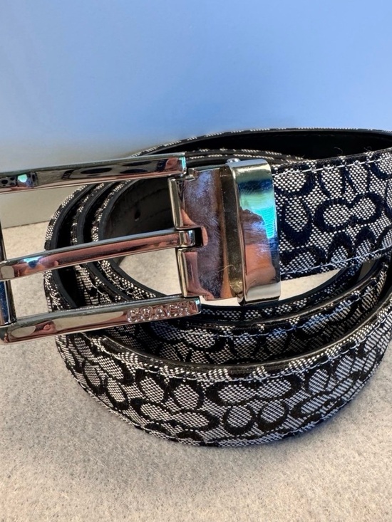 Coach Other - Y2K Coach Black and Silver Signature Canvas Women's Belt